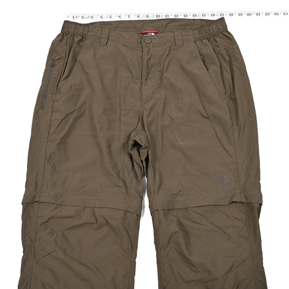 The North Face Pants Mens L 34x29 Brown‎ Convertible Cargo Ankle Zips Drawstring